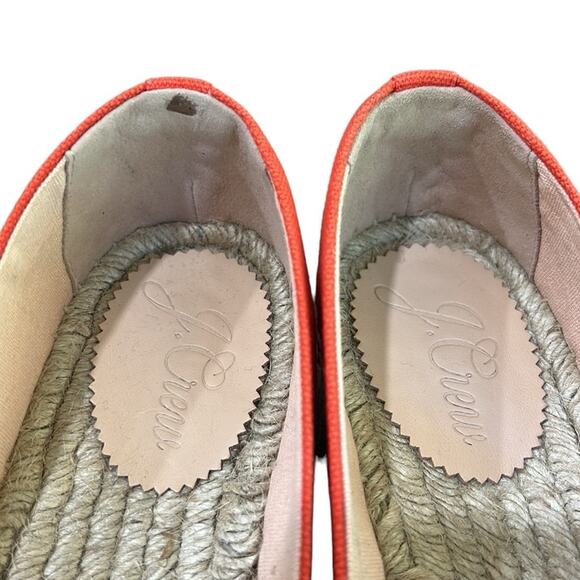 J.Crew thicker braid canvas classic espadrille vivid flame women’s size 6.5 - Picture 4 of 9